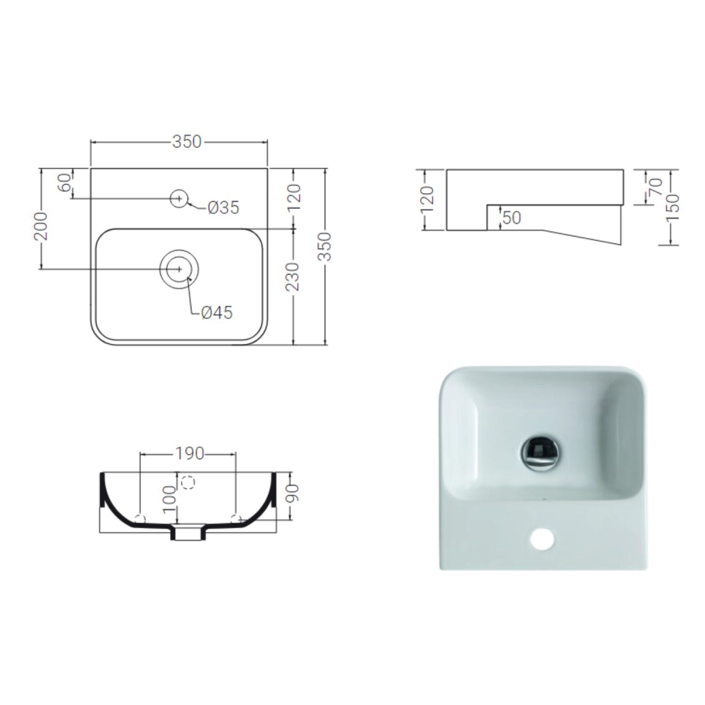 Mobile lavabo mini 35x35 a terra Colavene Apertura a SX -2