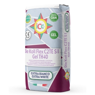Collante bianco gel flessibile per piastrelle Die Koll Flex C2TE S1 TH40 -1