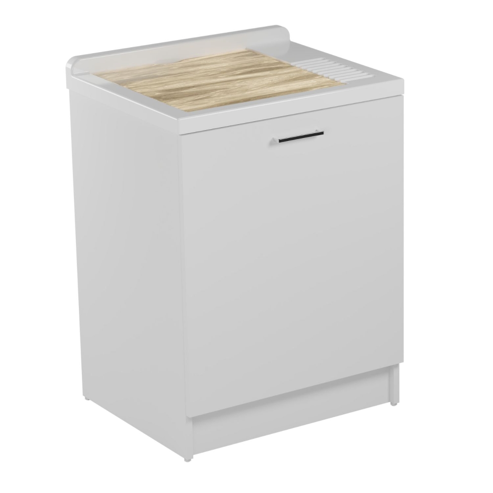 Lavatoio con cesto portabiancheria 65x55x89h cm bianco matt Active Wash Colavene -3