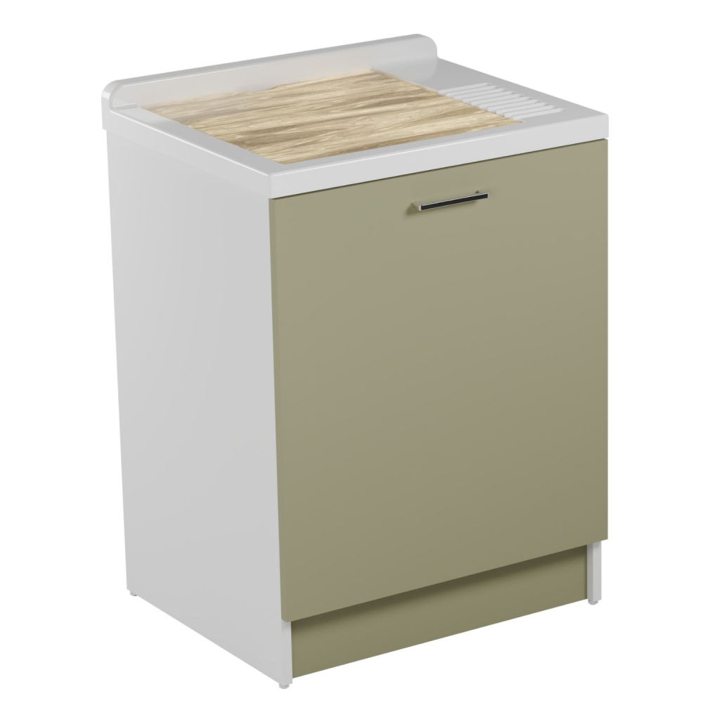 Lavatoio con cesto portabiancheria 65x55x89h cm verde Active Wash Colavene -3