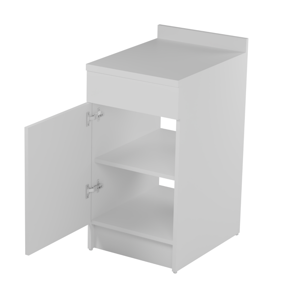 Mobile lavanderia 45x60X86h bianco matt apertura SX e ripiano interno Colavene -2