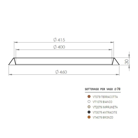 copy of Sottovaso rotondo per vasi Monacis 60 Rome diametro 360 mm -6