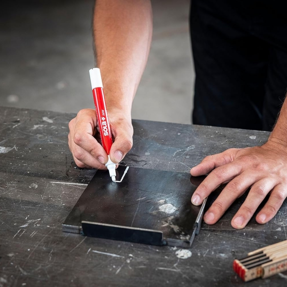 Marcatore industriale bianco – Pennarello bianco con punta reversibile 4 mm - SOLA -2