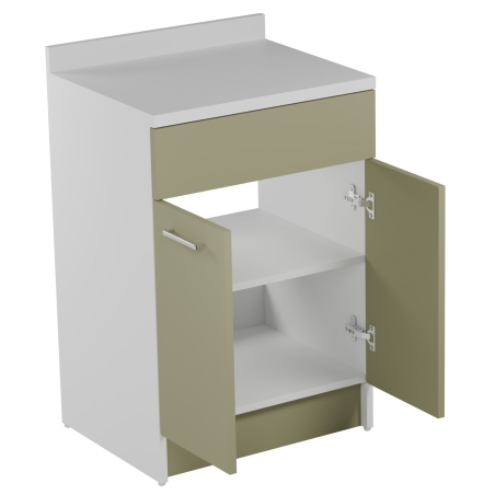 Mobile lavanderia con ripiani 50x60X86h verde matt Colavene -1