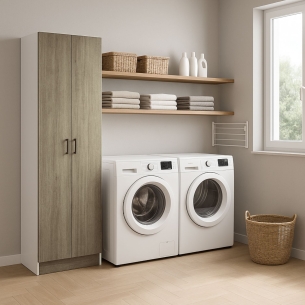 Mobile colonna 64x34xh210 con ripiani Brava10 rovere primitivo Colavene -1