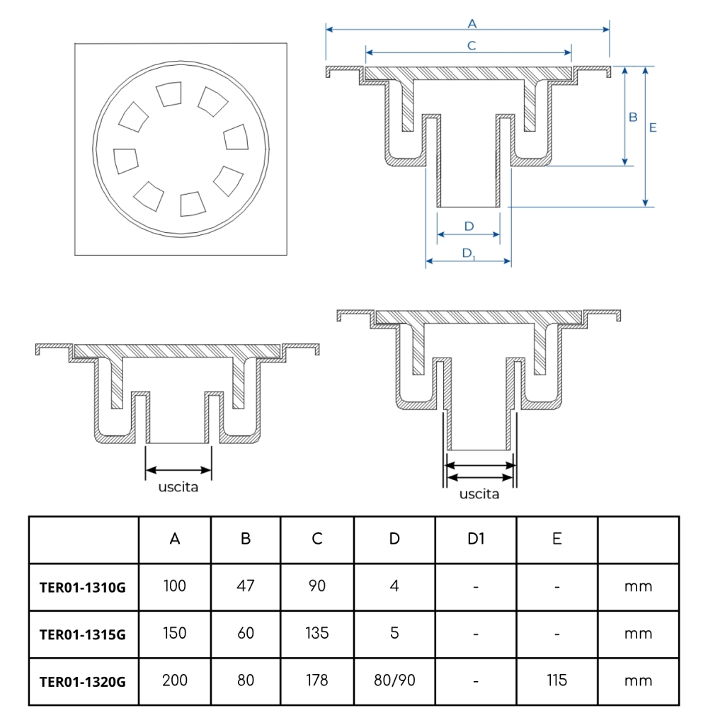Chiusino sifonato in PVC Dakota -2