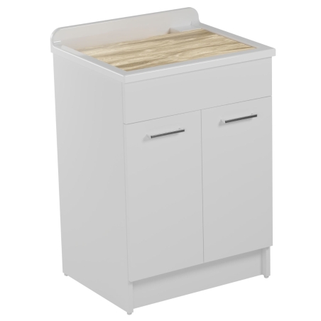 Lavatoio Colavene 60x50cm Jollywash con cesto portabiancheria bianco opaco -1