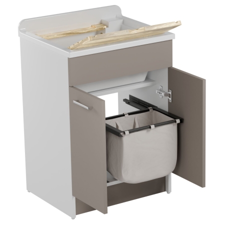 Lavatoio Colavene 60x50cm Jollywash con cesto portabiancheria corda -2