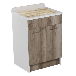 Lavatoio Colavene 60x50cm Jollywash con cesto portabiancheria rovere primitivo -1