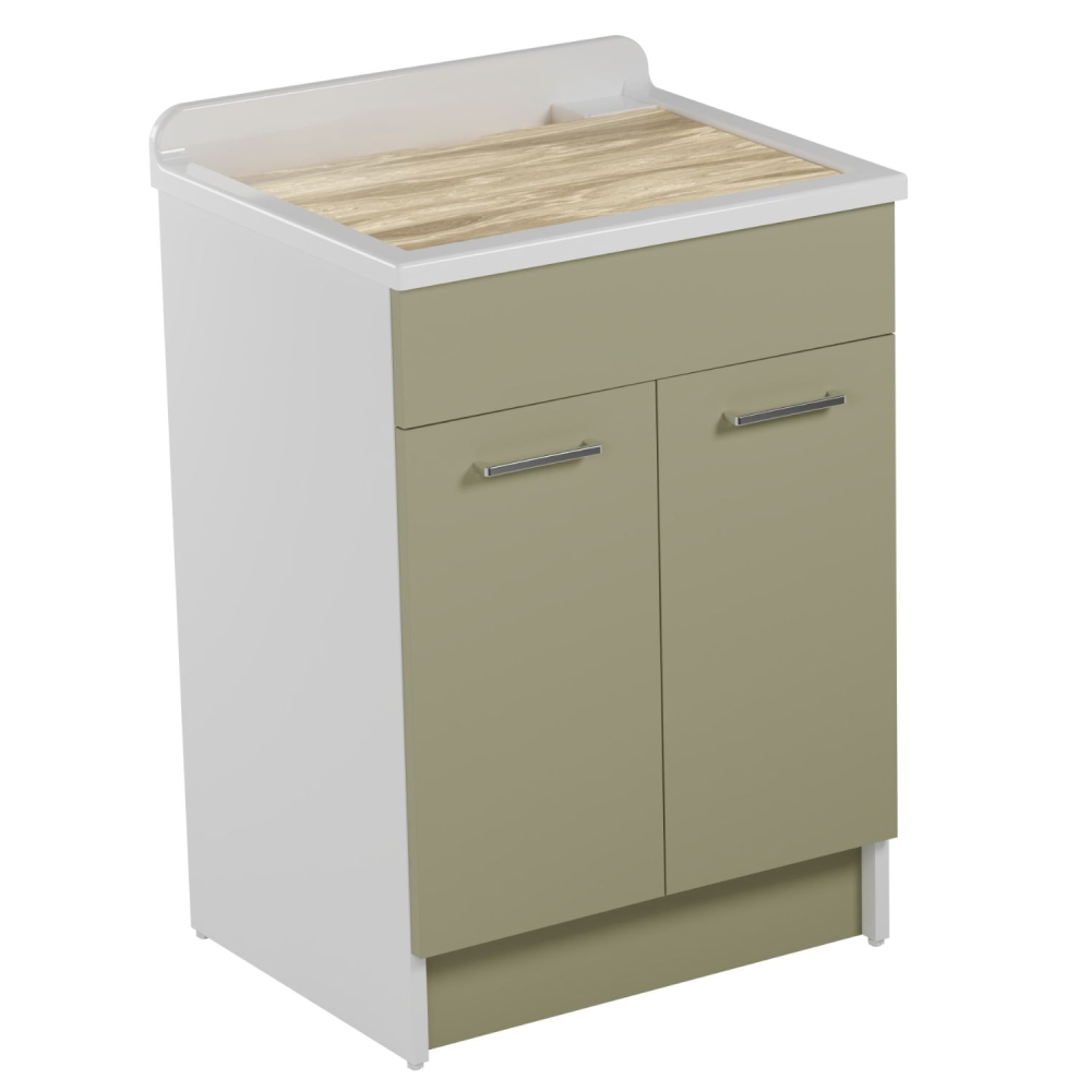 Lavatoio Colavene 60x60cm Jollywash con cesto portabiancheria verde -2