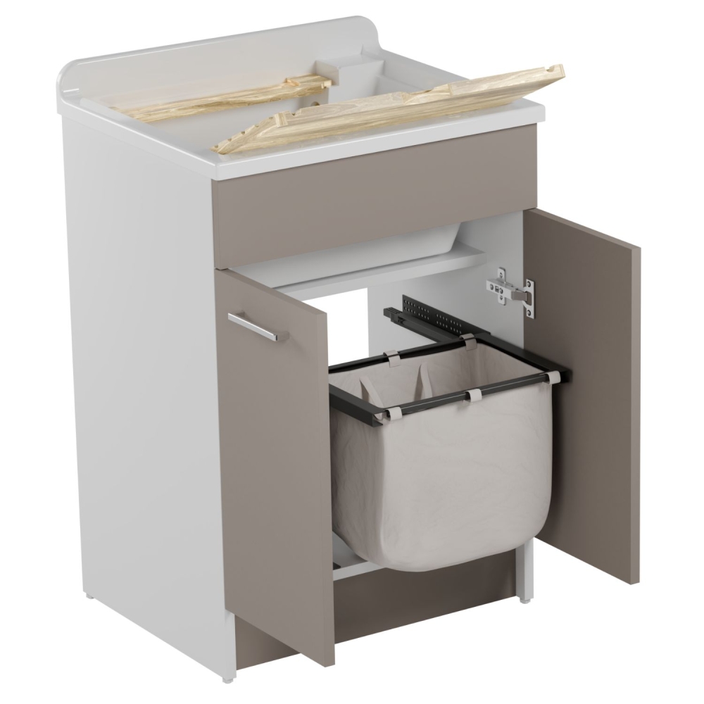 Lavatoio Colavene 60x60cm Jollywash con cesto portabiancheria corda -2