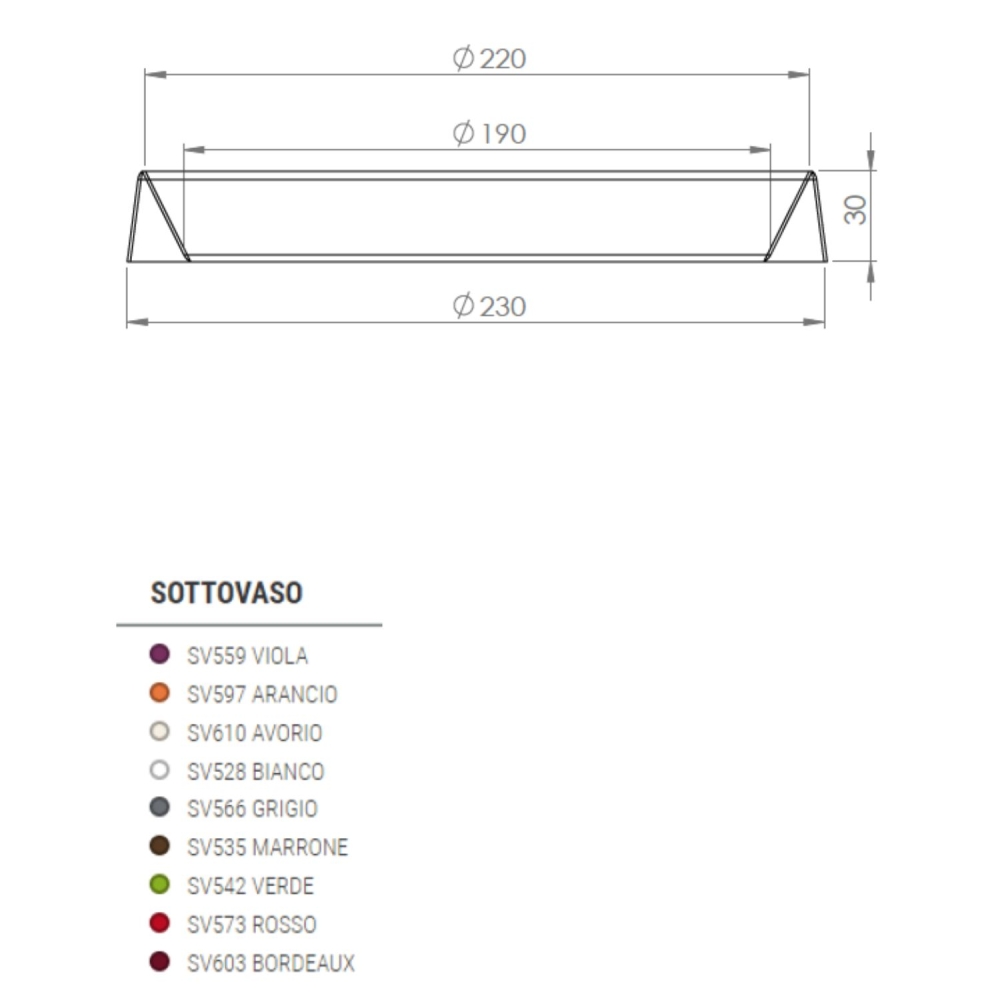 Sottovaso per vaso Adone Round Monacis -4