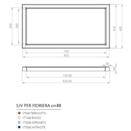 Sottovaso rettangolare per fioriere Monacis -6