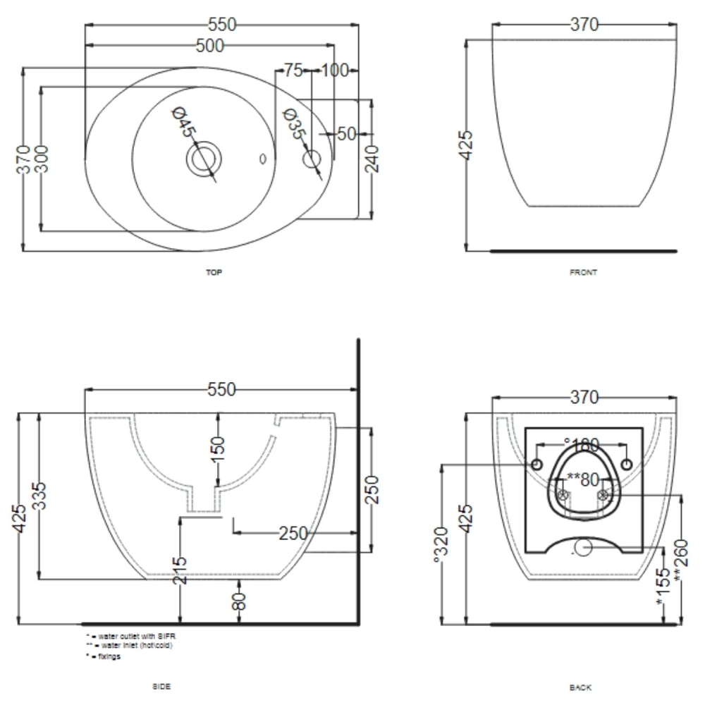Sanitari sospesi 55x37 cm Cielo Ceramica Le Giare -2