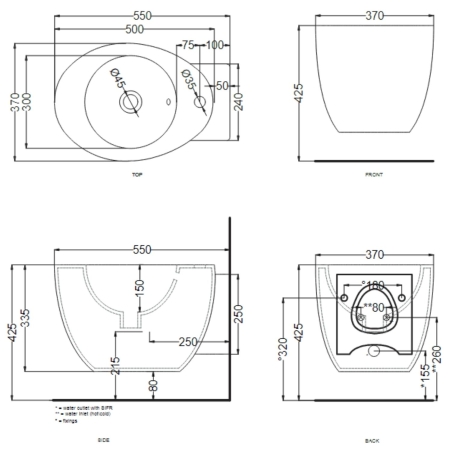 Sanitari sospesi 55x37 cm Cielo Ceramica Le Giare -2