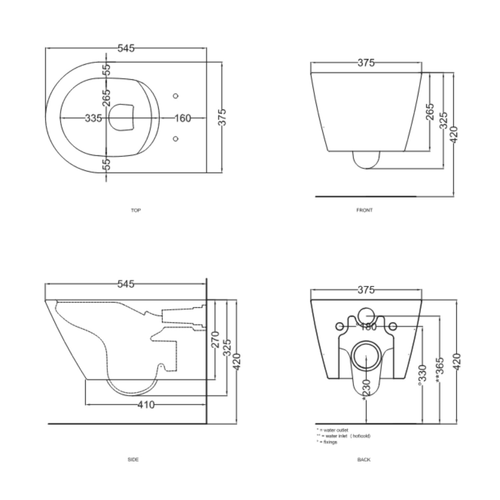 Sanitari sospesi 54x37 cm Cielo Ceramica - Collezione Mare -4