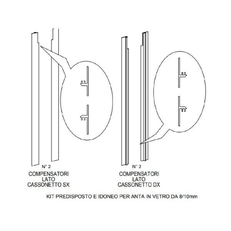 copy of Kit compensatori anta in vetro scorrevole Essential Scrigno -2