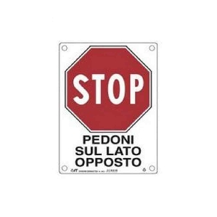 Cartello pedoni lato opposto 60x40cm 30375 FT -1