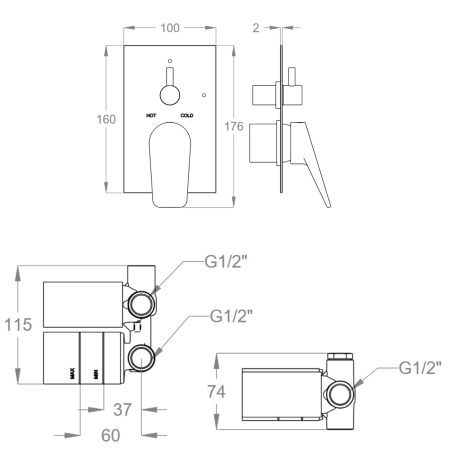 Rubinetteria lavabo + bidet + doccia JUICE FIR -7