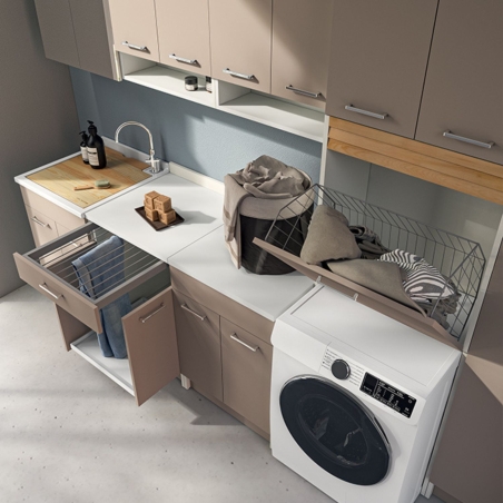 Lavatoio Colavene 60x60cm Jollywash con cesto portabiancheria corda -4