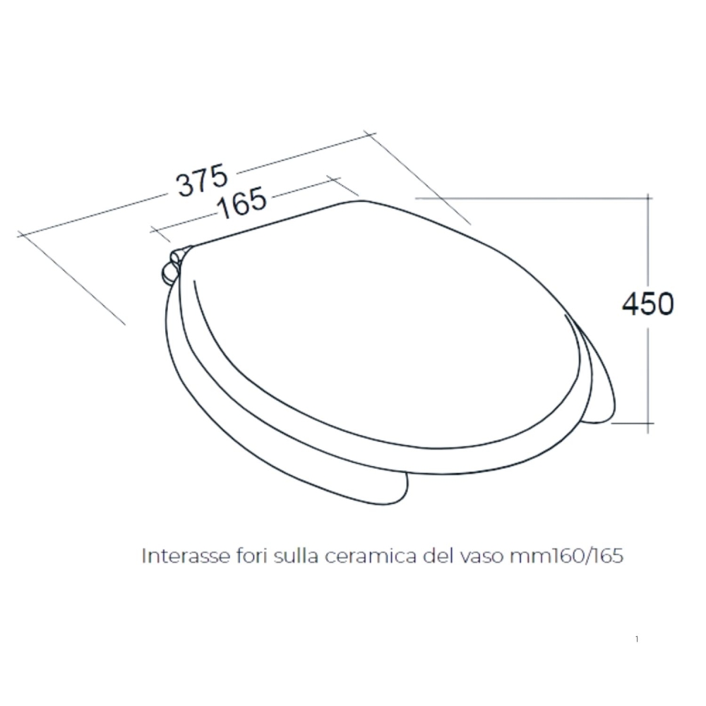 Copriwater disabili in legno e poliestere Civita Cromo HH206VS -1