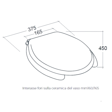 Copriwater disabili in legno e poliestere Civita Cromo HH206VS -1