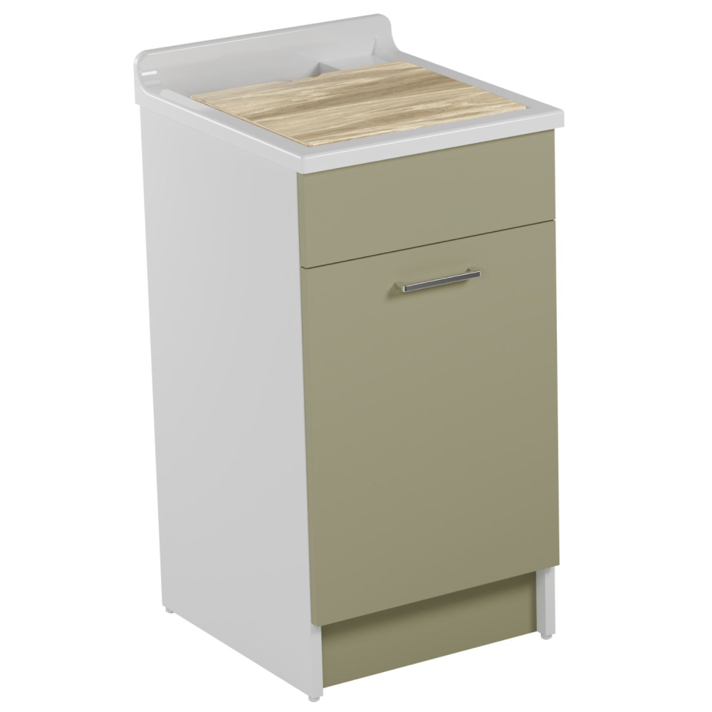 Lavatoio Colavene 45x60cm Jollywash con cesto portabiancheria verde -2