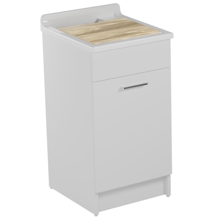 Lavatoio Colavene 45x60cm Jollywash con cesto portabiancheria bianco opaco -3