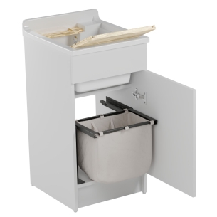 Lavatoio Colavene 45x60cm Jollywash con cesto portabiancheria bianco opaco -1