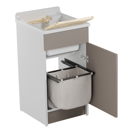 Lavatoio Colavene 45X60cm Jollywash con cesto portabiancheria corda -1