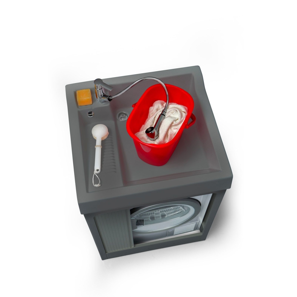 Lavatoio con coprilavatrice 73x67x109h cm con vasca Lavacril ON Colavene grigioCOLAVENE