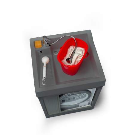 Lavatoio con coprilavatrice 73x67x109h cm con vasca Lavacril ON Colavene grigioCOLAVENE