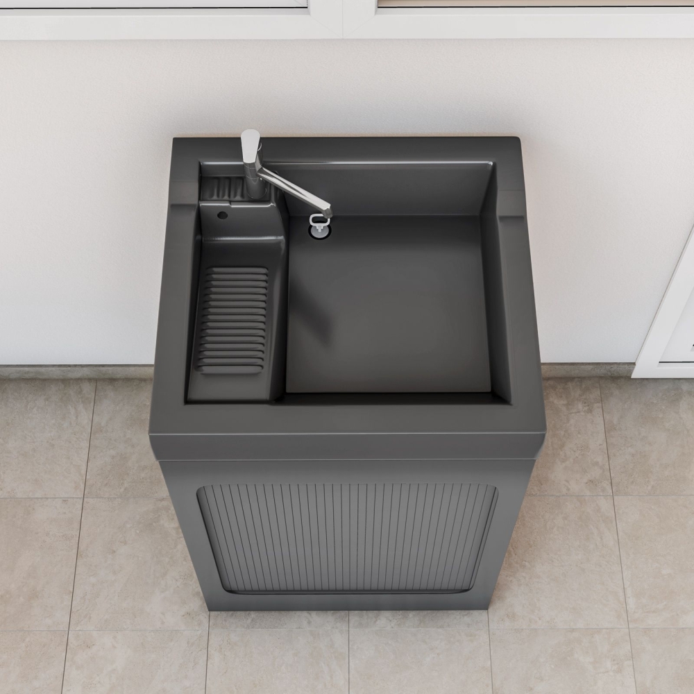 Lavatoio con coprilavatrice 73x67x109h cm con vasca Lavacril ON Colavene grigioCOLAVENE