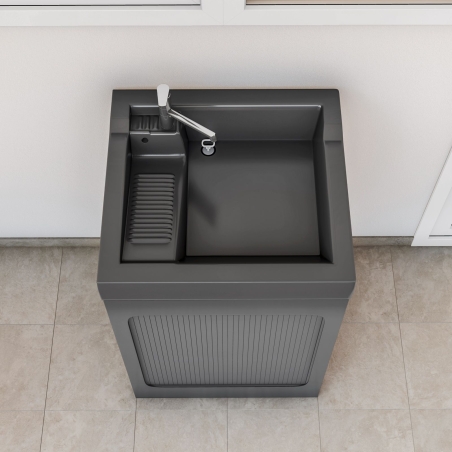 Lavatoio con coprilavatrice 73x67x109h cm con vasca Lavacril ON Colavene grigioCOLAVENE