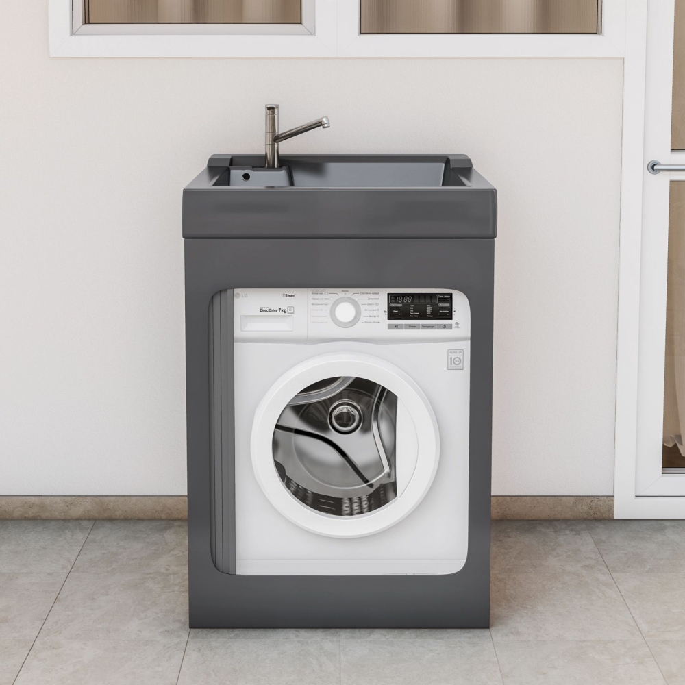 Lavatoio con coprilavatrice 73x67x109h cm con vasca Lavacril ON Colavene grigioCOLAVENE