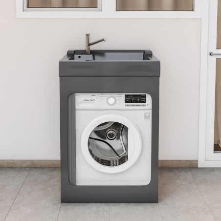 Lavatoio con coprilavatrice 73x67x109h cm con vasca Lavacril ON Colavene grigioCOLAVENE