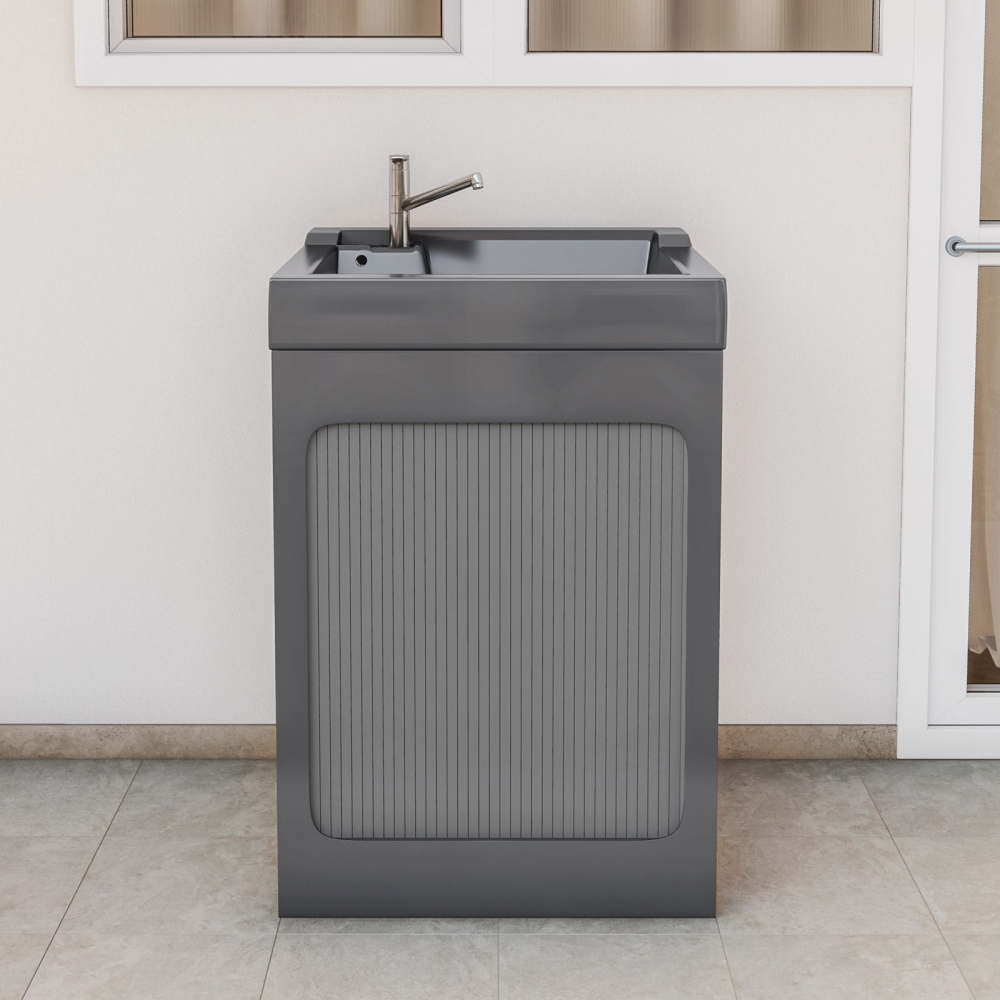 Lavatoio con coprilavatrice 73x67x109h cm con vasca Lavacril ON Colavene grigioCOLAVENE