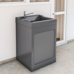 Lavatoio con coprilavatrice 73x67x109h cm con vasca Lavacril ON Colavene grigioCOLAVENE