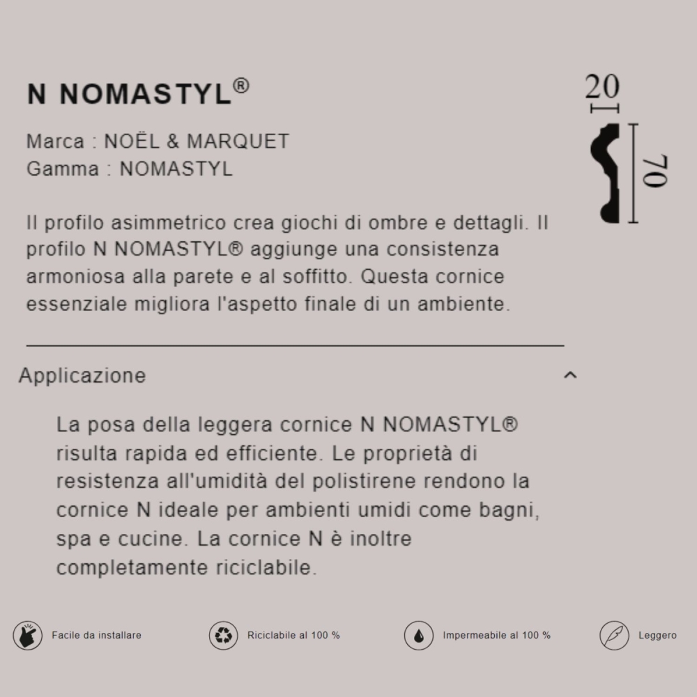 Cornice polistirolo interni Nomastyl N NMC -4