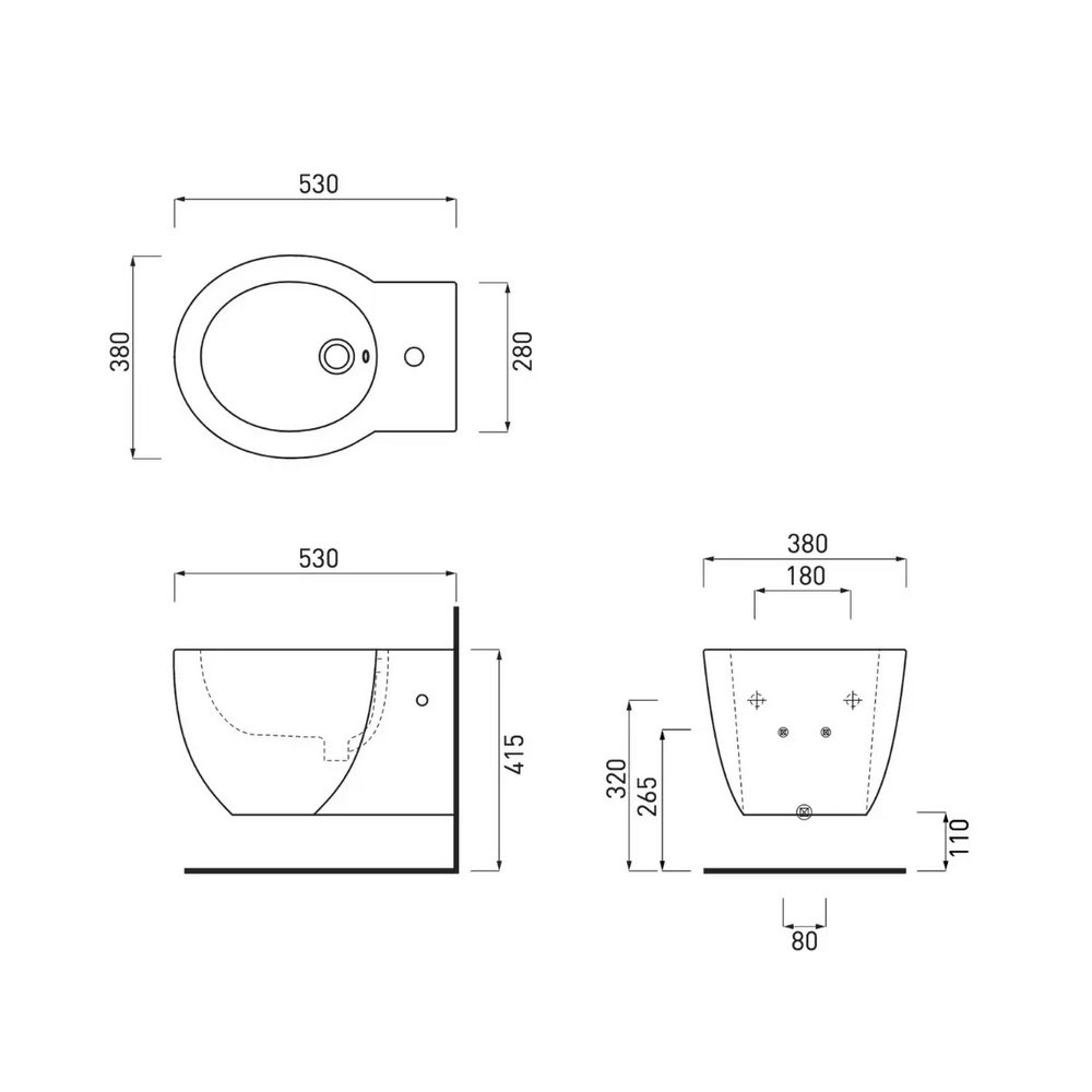 Sanitari sospesi 53x38 cm Easy Bath Evo Cielo WC + Bidet + Coperchio -3