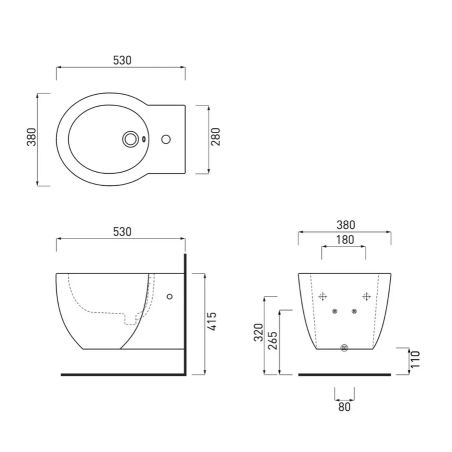 Wc sospeso Cielo 53x38 cm Easy Bath Evo -3