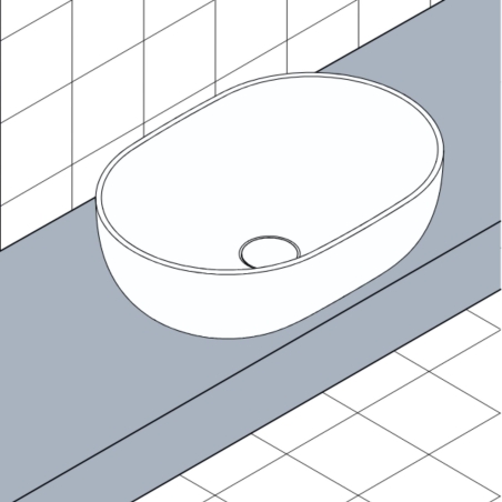 Lavabo 60x37 h16 cm Catalano Sfera 60 -3