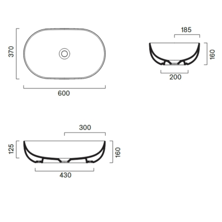 Lavabo 60x37 h16 cm Catalano Sfera 60 -2