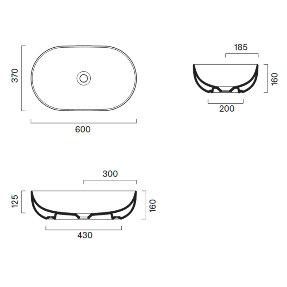 Lavabo 60x42 h16 cm Catalano Sfera 60 -2