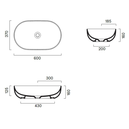 Lavabo 60x42 h16 cm Catalano Sfera 60 -2