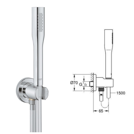 Set doccia Rainshower soff 310mm + doccino Grohe -3