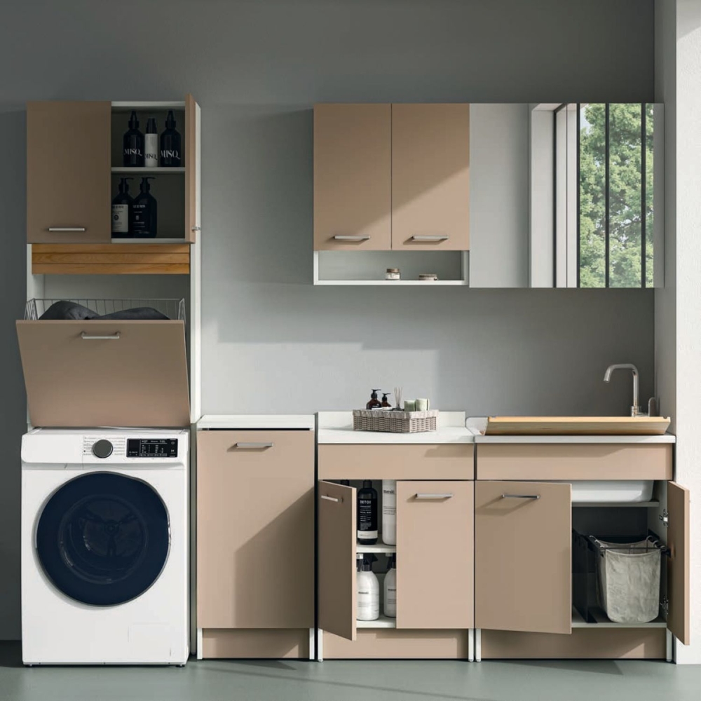 Lavatoio Colavene 50x45cm Jollywash con cesto portabiancheria corda -3