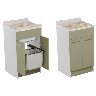 Lavatoio Colavene 50x45cm Jollywash con cesto portabiancheria verde -1