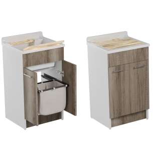 Lavatoio Colavene 50x45cm Jollywash con cesto portabiancheria rovere primitivo -1