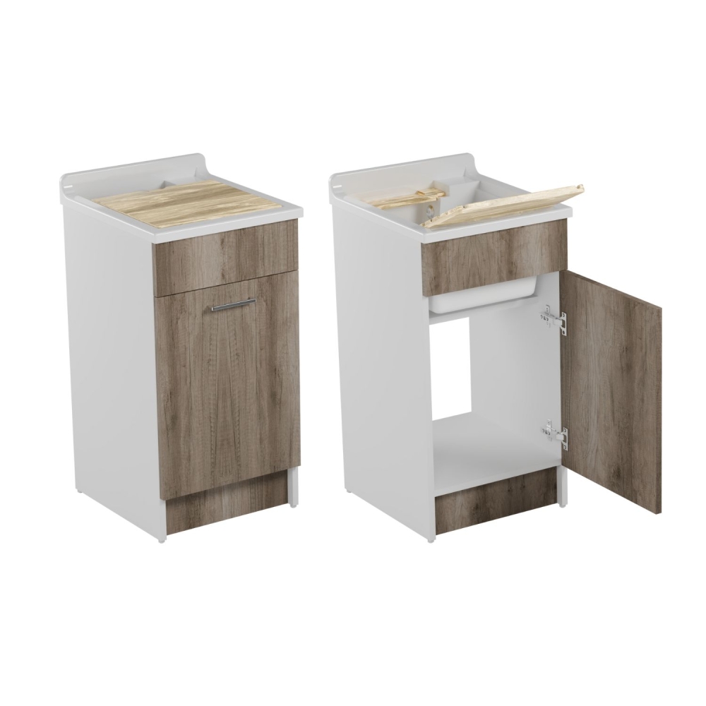 Mobile con lavatoio 45x60x86h cm Swash Colavene Rovere primitivo -2